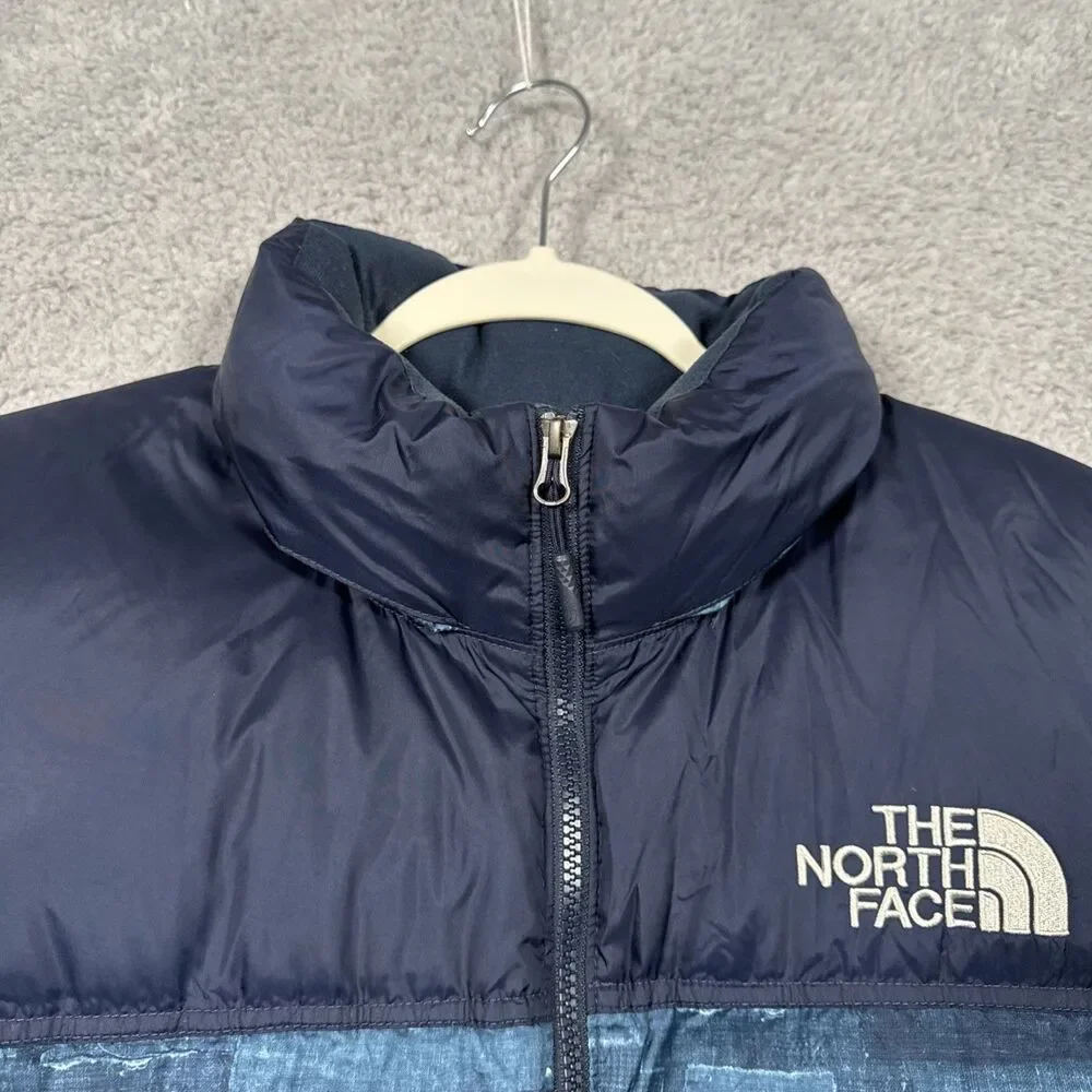 North Face Men's Novelty Nuptse Jacket -  Down Lining Medium Denim Pattern